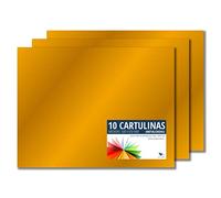 RAYLU PAPER - Cartoncini Colorati Metallizzati 50 x 65 cm, 10 Pezzi Fogli Colorati 180g/m, Carta Colorata Proffesionale per l’ufficio e per l'artigianato (Oro Metallizzato)
