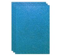 RAYLU PAPER - Cartoncini glitterati colorati formato A4 e 200 g/m² di spessore, fogli di carta di cartone con glitter per artigianato, confezione da 3 pezzi (Blu chiaro)