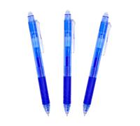 RAYLU PAPER® - Confezione da 3 penne cancellabili retrattili, con inchiostro gel ibrido, colore blu e tratto da 0,7 mm (3 blu)