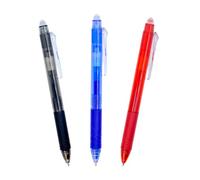 RAYLU PAPER® - Confezione da 3 penne cancellabili retrattili, con inchiostro gel ibrido, colori blu rosso, tratto da 0,7 mm (3 colori)