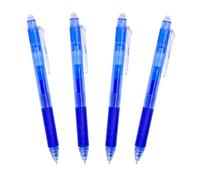 RAYLU PAPER® - Confezione da 4 penne cancellabili retrattili, con inchiostro gel ibrido, colore blu e tratto da 0,7 mm (4 blu)