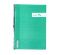 RAYLU PAPER - Confezione di quaderni A4 con spirale e copertina in polipropilene resistente, 80 fogli da 90 g, quaderno dai colori vivaci per appunti, studio, ufficio e università (verde, quadretti 4