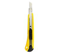 RAYLU PAPER - Cúter profesional retráctil con mango antideslizante y cuchilla de 9mm, Cutter universal resistente con guía de acero inoxidable y bloqueo de hoja para trabajos en almacén (Modelo 110)