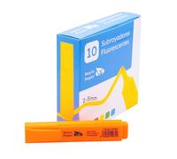 Raylu Paper Evidenziatori Arancione con Punta Scalpello, Set Evidenziatori 10 pz con Tratto 2-5 mm, Highlighters per Studio e Organizzazione (Arancione, 10 pz)