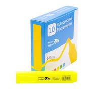 Raylu Paper Evidenziatori Giallo con Punta Scalpello, Set Evidenziatori 10 pz con Tratto 2-5 mm, Highlighters per Studio e Organizzazione (Giallo, 10 pz)