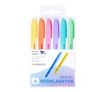 RAYLU PAPER - Evidenziatori Pastello con Punta a Scalpello, Set Evidenziatori da 6 con Tratto 1-4 mm, Evidenziatori per Studio, Ufficio e Organizzazione (Pastello)