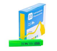 RAYLU PAPER Evidenziatori Verde con Punta Scalpello, Set Evidenziatori 10 pz con Tratto 2-5 mm, Highlighters per Studio e Organizzazione (Verde, 10 pz)
