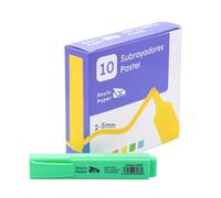 Raylu Paper Evidenziatori Verde Pastello con Punta Scalpello, Set Evidenziatori 10 pz con Tratto 2-5 mm, Highlighters per Studio e Organizzazione (Verde Pastello, 10 pz)