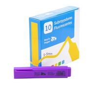RAYLU PAPER Evidenziatori Viola con Punta Scalpello, Set Evidenziatori 10 pz con Tratto 2-5 mm, Highlighters per Studio e Organizzazione (Viola, 10 pz)