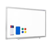 Raylu Paper® - Lavagna bianca magnetica con telaio in alluminio, vassoio per pennarelli, kit di montaggio, 3 pennarelli, 4 magneti e 1 cancellino magnetico, lavagna bianca cancellabile a secco. (40 x