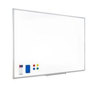 Raylu Paper® - Lavagna bianca magnetica da parete con cornice in alluminio, grande lavagna magnetica cancellabile a secco con vassoio per pennarelli (120 x 90 cm)