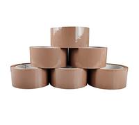 RAYLU PAPER - Nastro adesivo per l'imballaggio di scatole di spedizione resistenti ed extra resistenti, 66 metri x 50 mm di larghezza (6 unità, marrone)