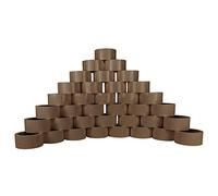 RAYLU PAPER - Nastro da imballaggio per sigillare scatole di cartone e pacchetto, nastro adesivo resistente da 45 micron, rotoli di tenuta da 50 mm x 132 m (36 unità, marrone)