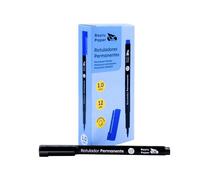 Raylu Paper Pennarelli permanenti a punta fine, 1 mm, pennarello permanente nero ad asciugatura rapida, resistente all'acqua e allo sbiadimento, per ufficio, scuola e uso professionale (nero, 1 mm)