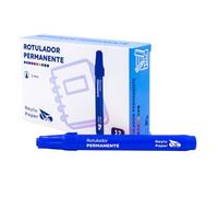RAYLU PAPER Pennarelli permanenti con punta da 2 mm, pennarello permanente resistente all'acqua e allo sbiadimento ad asciugatura rapida, ideale per carta, plastica, metallo e tessuto (12, blu)