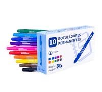 RAYLU PAPER Pennarelli permanenti con punta da 2 mm, pennarello permanente resistente all'acqua e allo sbiadimento ad asciugatura rapida, ideale per carta, metallo e tessuto (10, assortimento)
