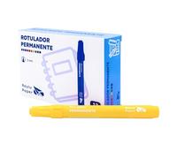 RAYLU PAPER Pennarelli permanenti con punta da 2 mm, pennarello permanente resistente all'acqua e allo sbiadimento ad asciugatura rapida, ideale per carta, plastica, metallo e tessuto (12, giallo)