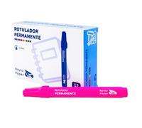 RAYLU PAPER Pennarelli permanenti con punta da 2 mm, pennarello permanente resistente all'acqua e allo sbiadimento ad asciugatura rapida, ideale per carta, plastica, metallo e tessuto (12, rosa)