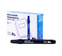 RAYLU PAPER Pennarelli permanenti con punta da 2 mm, pennarello permanente resistente all'acqua e allo sbiadimento ad asciugatura rapida, ideale per carta, plastica, metallo e tessuto (12, nero)