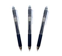 RAYLU PAPER® - Penne cancellabili retrattili, inchiostro gel, colore nero, punta da 1 mm e tratto da 0,7 mm (3 nere)