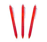 RAYLU PAPER® - Penne cancellabili retrattili, inchiostro gel, colore rosso, punta da 1 mm e tratto da 0,7 mm (3 rossi)