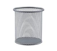 RAYLU PAPER® - Portapenne da Scrivania in Metallo a Rete, Portapenne Rotondo da 90 mm, Porta Penne e Matite per Ufficio, Casa e Scuola (argento)