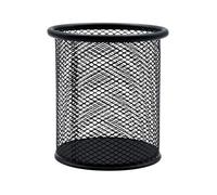 RAYLU PAPER® - Portapenne da Scrivania in Metallo a Rete, Portapenne Rotondo da 90 mm, Porta Penne e Matite per Ufficio, Casa e Scuola (argento)