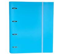 Raylu Paper® Raccoglitore 4 anelli con 5 divisori colorati e pezzi di ricambio da 100 fogli A4 da 90 gr con griglie 4 x 4 mm raccoglitore con 4 anelli da 30 mm. sistema rado dorso da 60 mm (azzurro)