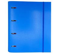 Raylu Paper® - Raccoglitore 4 anelli con 6 divisori colorati e pezzi di ricambio da 100 fogli A4 da 90 gr con griglie 4 x 4 mm, raccoglitore con 4 anelli da 30 mm. sistema rado, dorso da 60 mm (blu)