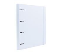 Raylu Paper®,Raccoglitore 4 anelli con 6 divisori colorati e pezzi di ricambio da 100 fogli A4 da 90 gr con griglie 4x4 mm, raccoglitore con 4 anelli da 30 mm. sistema rado, dorso da 60 mm. (bianco)