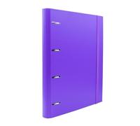 Raylu Paper - Raccoglitore 4 anelli con 6 divisori colorati e ricariche da 100 fogli A4 a griglia 4x4mm, cartella con 4 anelli dorso da 60 mm. (Violetto)