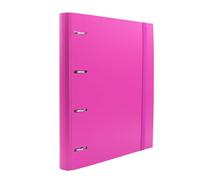 Raylu Paper - Raccoglitore 4 anelli con 6 divisori colorati e ricariche da 100 fogli A4 a griglia 4x4mm, cartella con 4 anelli dorso da 60 mm. (Rosa)