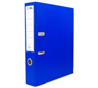 Raylu Paper - Raccoglitore con anelli, raccoglitore a dorso largo 75 mm, raccoglitori per ufficio a 2 anelli con leva di apertura morbida e porta carte personalizzabili. (Folio, Blu)
