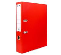 Raylu Paper - Raccoglitore con anelli, raccoglitore a dorso largo 75 mm, raccoglitori per ufficio a 2 anelli con leva di apertura morbida e porta carte personalizzabili. (Foglio, rosso)