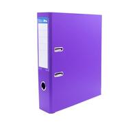 Raylu Paper - Raccoglitore con anelli, raccoglitore a dorso largo 75 mm, raccoglitori per ufficio a 2 anelli, con leva di apertura morbida e porta carte personalizzabili (viola, foglio)