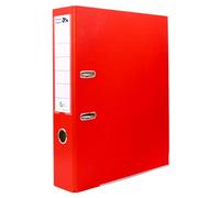 Raylu Paper - Raccoglitore con anelli, raccoglitore a dorso largo 75 mm, raccoglitori per ufficio a 2 anelli con leva di apertura morbida e porta carte personalizzabili. (A4, rosso)