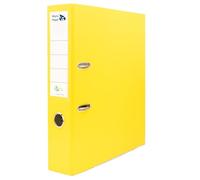Raylu Paper - Raccoglitore con anelli, raccoglitore a dorso largo 75 mm, raccoglitori per ufficio a 2 anelli con leva di apertura morbida e porta carte personalizzabili. (Foglio, Giallo)