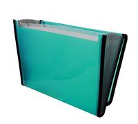 Raylu Paper® - Raccoglitore per documenti a fisarmonica a 12 scomparti, raccoglitore in plastica per ufficio con divisori e bordi rinforzati (turchese)