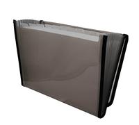 Raylu Paper® - Raccoglitore per documenti a fisarmonica a 12 scomparti, raccoglitore in plastica per ufficio con divisori e bordi rinforzati (Grigio)