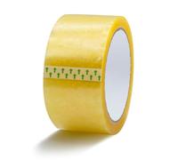 RAYLU PAPER® - Rotoli di sigillo, nastro adesivo per imballaggio di scatole di spedizione resistente ed extra forte, 66 metri x 50 mm di larghezza (1 unità-ECO, trasparente)