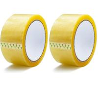 RAYLU PAPER - Rotoli di tenuta, nastro adesivo per imballaggio di scatole di spedizione resistente ed extra forte, 66 metri x 50 mm di larghezza (1 unità, trasparente) (Confezione da 2)