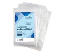 Raylu Paper - Sacchetti in Plastica Richiudibili Trasparenti, 100 Pezzi Sacchetti con Ziplock, Buste Plastica Richiudibili, Applicano a Cucina, Ufficio, Semi di Gioielli (16 x 22 cm)