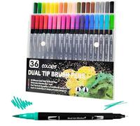 RAYLU PAPER - Set Pennarelli a Doppia Punta Professionali con Punta a Pennello e Fine per Acquerello, Disegni, Calligrafia (36 unità)