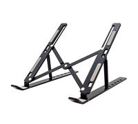 RAYLU PAPER® - Supporto per laptop, supporto regolabile in più angoli di inclinazione, ascensore ergonomico e ventilato, con custodia inclusa (metallo, nero)