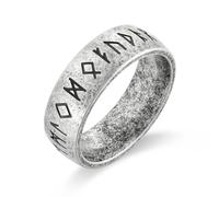 Raymard Anello vintage da uomo con rune vichinghe, in acciaio inox, amuleto norreno, taglia 7-12, Acciaio inossidabile, Nessuna pietra preziosa