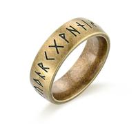 Raymard Anello vintage da uomo con rune vichinghe, in acciaio inox, amuleto norreno, taglia 7-12, Acciaio inossidabile, Nessuna pietra preziosa