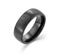 Raymard Anello vintage da uomo con rune vichinghe, in acciaio inox, amuleto norreno, taglia 7-12, Acciaio inossidabile, Nessuna pietra preziosa