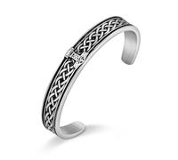 Raymard Bracciale rigido da uomo con martello di Thor vichingo, in acciaio inossidabile 316L, braccialetto celtico irlandese per, 8.3", Acciaio inossidabile, Nessuna pietra preziosa