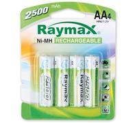 Raymax Batteries Blister 4 Batterie Ricaricabili Stilo AA 2500 mAh