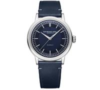 Raymond Weil Millesime 39.5mm Automatic Watch - Blue Dial, Blue Leather Strap